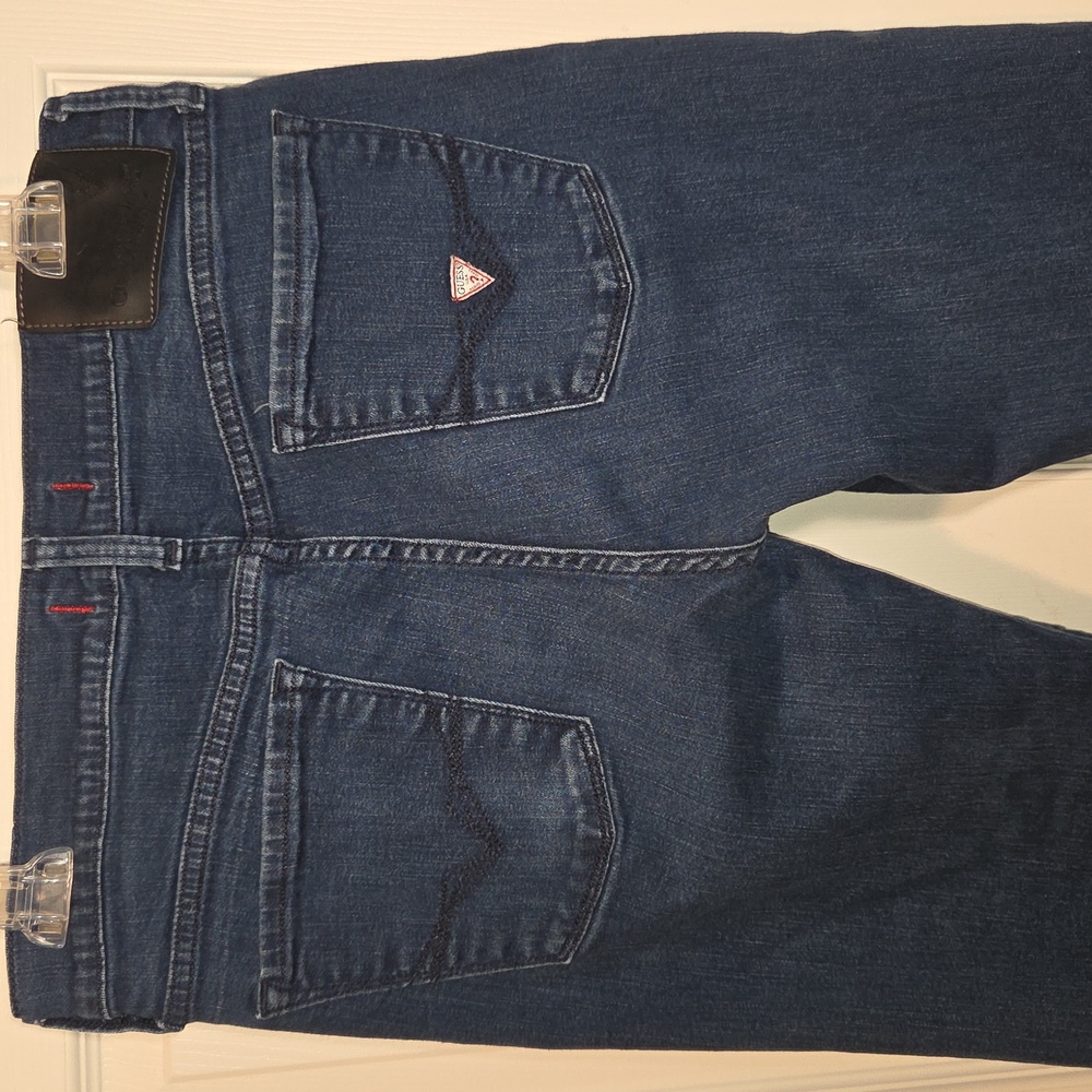 Guess Men’s Slim Straight Jeans - Dark Blue Denim